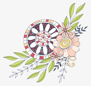 Hand Painted Classical Hook Line Flower Png Transparent - Portable Network Graphics #851908