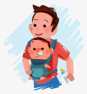 Dad And Child With Cold Illustration - Png Flu Child Cartoon #852019