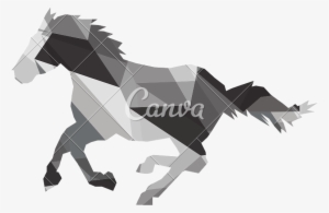 Geometric Texture Horse Silhouette Icon - Canva #852490