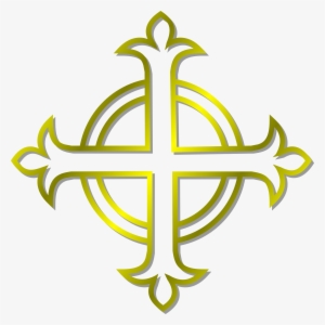 This Free Icons Png Design Of Gold Budded Cross #853087