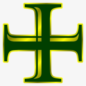 This Free Icons Png Design Of Green And Gold Cross #853172