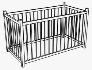 Vector Freeuse Library Baby Big Image Png - Crib Clipart Black And White #854626
