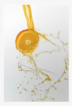Fresh Orange With Juice Splash, Isolated On White Background - White #855269