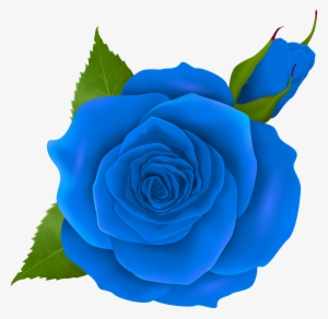 Blue Rose And Bud Transparent Png Clip Art #855983