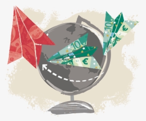 Money Paper Airplanes Flying Around Globe - Money #855986