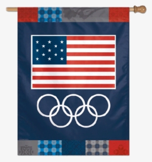 Usoc Olympic Rings Banner - Usa Flag Olympics #857643