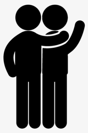 Two Male Friends Communication Standing One In Front - Amigos Icono #858319