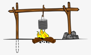 Flame Clipart Cooking - Camp Cooking Clipart #858576