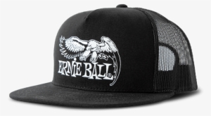 Black With White Eagle Logo Hat Front - Ernie Ball Ernie Ball Official Black With Front Black #858995