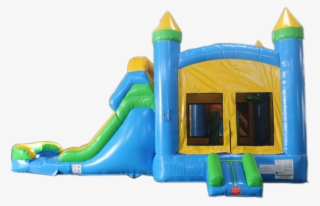 28' Blue & Yellow Bounce House Wet Or Dry Water Slide - Inflatable #8505638