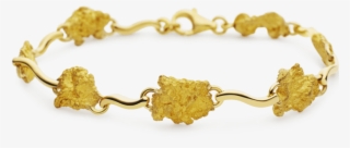 Natural Gold Nuggets Are Connected By Delicately Curling - Bracelet #8509762