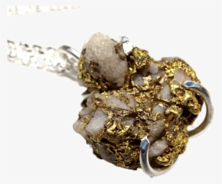 22k Gold Nugget Quartz Pendant Necklace - Pendant #8509886