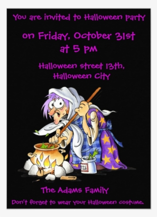 Black Halloween Party Invitations With Witch - Halloween #8511702