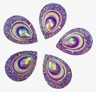 Purple Sugar Crystal Raindrop Gems For Face Painting - Earrings #8511756