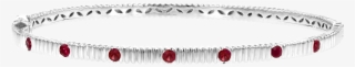 White Gold Bracelet W/ Rubys B1290 - Bracelet #8518733