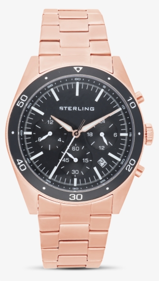 Sterling Gents Multi Function Rose Gold Bracelet Round - Watch #8518975