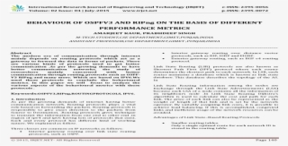 Behaviour Of Ospfv3 And Ripng On The Basis - Document #8521527