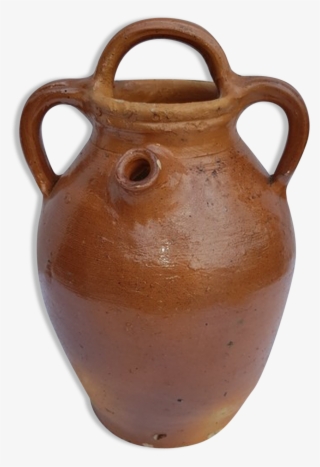Former Water Glazed Terracotta Pot With 3 Handles - Earthenware #8531898