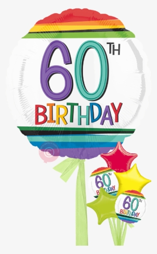 Inflated Num 60 Rainbow 60th Birthday Balloons #8534574