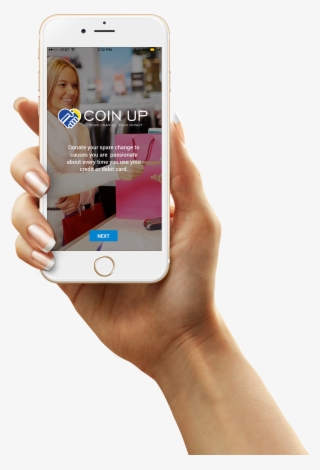 New Mobile App Harnesses The Power Of Spare Change - Iphone Female Hand Png #8536978