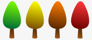 Four Cute Simple Round Trees - Four Trees Clipart #8538032