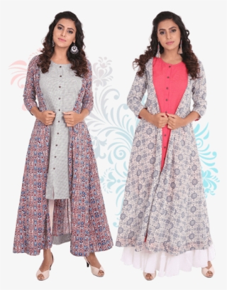 Agnisie Pick Any 1 Shirt Kurta With Long Jacket - Long Kurta With Long Jacket #8539991