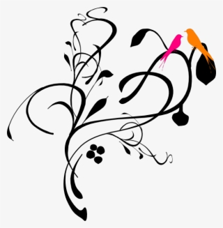 Wedding Border Design Png Black & White Clipart , Png - Vines Clip Art #8540982