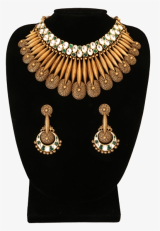 Necklace Set With Gold And Jadau - Necklace #8541569