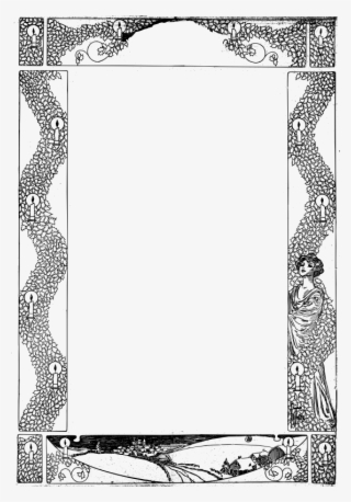 Christmas Candle Frame - Line Art #8543921