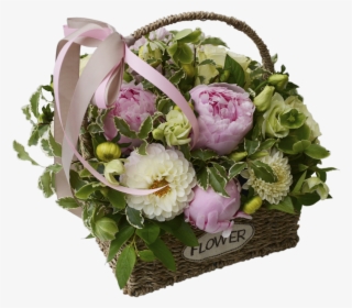 Basket With Peonies Flower Shop Studio Flores - Garden Roses #8544076