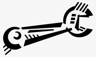Vector Illustration Of Adjustable Wrench Or Spanner - Graphic Design #8544845
