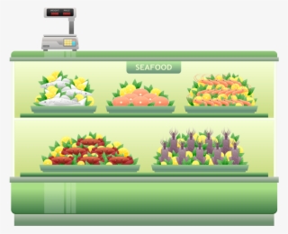 Clipart Supermarket Seafood Counter Png - Supermarket Shelf Clipart Transparent #8548041