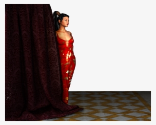 Curtain Girl Floor - Photo Shoot #8550441