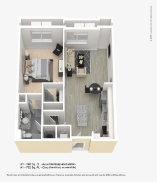 One Bedroom Apartment Floor Plan For Centerwest Luxury - Floor Plan #8557658
