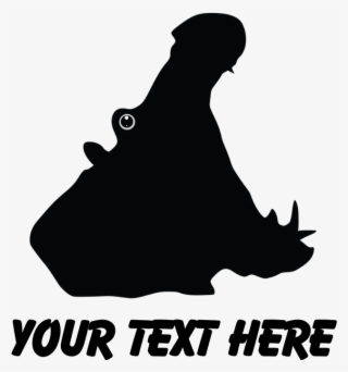 Hippo Face Silhouette Drinking Glass - Illustration #8561093