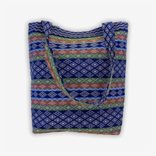 Blue Green Tan Checker Diamond Pattern Tote Bag - Patchwork #8562952