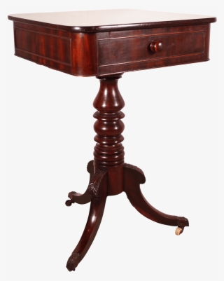 Mahogany Pedestal Table With Drawer - End Table #8563410
