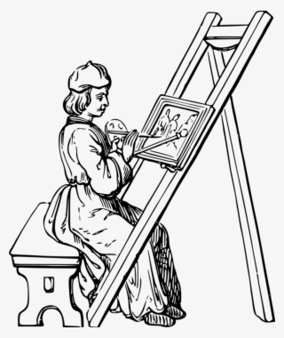 Painting Line Art Painter Drawing - Drawing Of A Painter #8563798