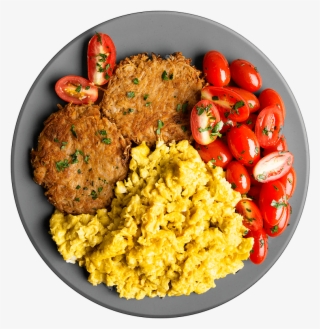 Athlete Scrambled Eggs With Potato Latke - Schnitzel #8564060