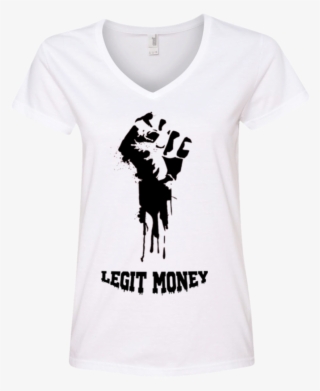 Legit Money Fist/black Ladies' V-neck - Flawless #8565516