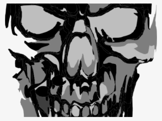 Skeleton Head Clipart Creepy Skull - Illustration #8566252