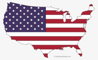 Print / Save - Flag Map Of United States #8567062