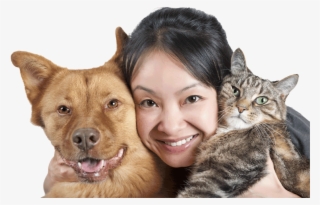Woman With Dog And Cat - Cats And Dogs With Humans #8568248