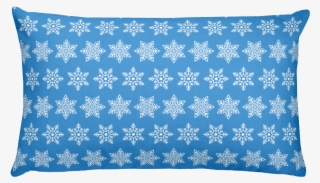 Light Blue And White Snowflakes - Cushion #8573059
