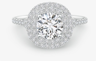 Lab Grown Diamond Cushion Double Halo Engagement Ring - Engagement Ring #8575436