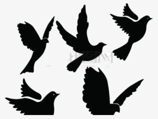Blackbird Clipart Flying Dove - Flock Of Doves Clipart #8576145