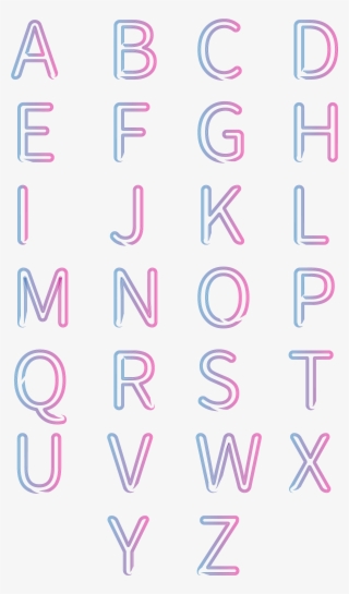 Twenty Letters English Alphabet Sets Gradient Fonts - Writing #8577804
