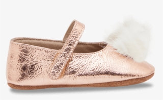 Gold Metallic Pompom Ballet Flats - Slip-on Shoe #8581525