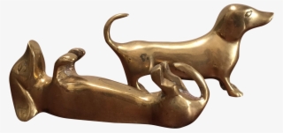 Vintage Brass Dachshund Dog Figurines - Dachshund #8581759