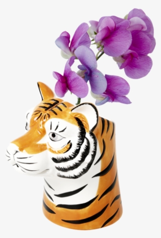 Tiger Head Ceramic Vase By Rice Dk - Vase #8582426